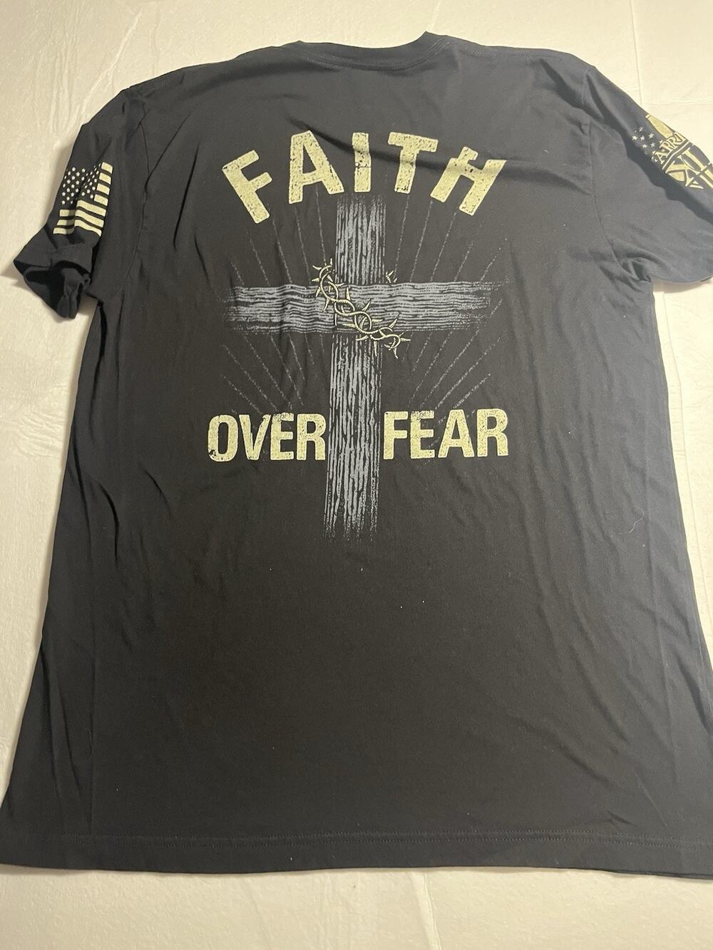 Warrior XII Faith Over Fear T-Shirt Men’s XL Black Christian Patriotic Tee
